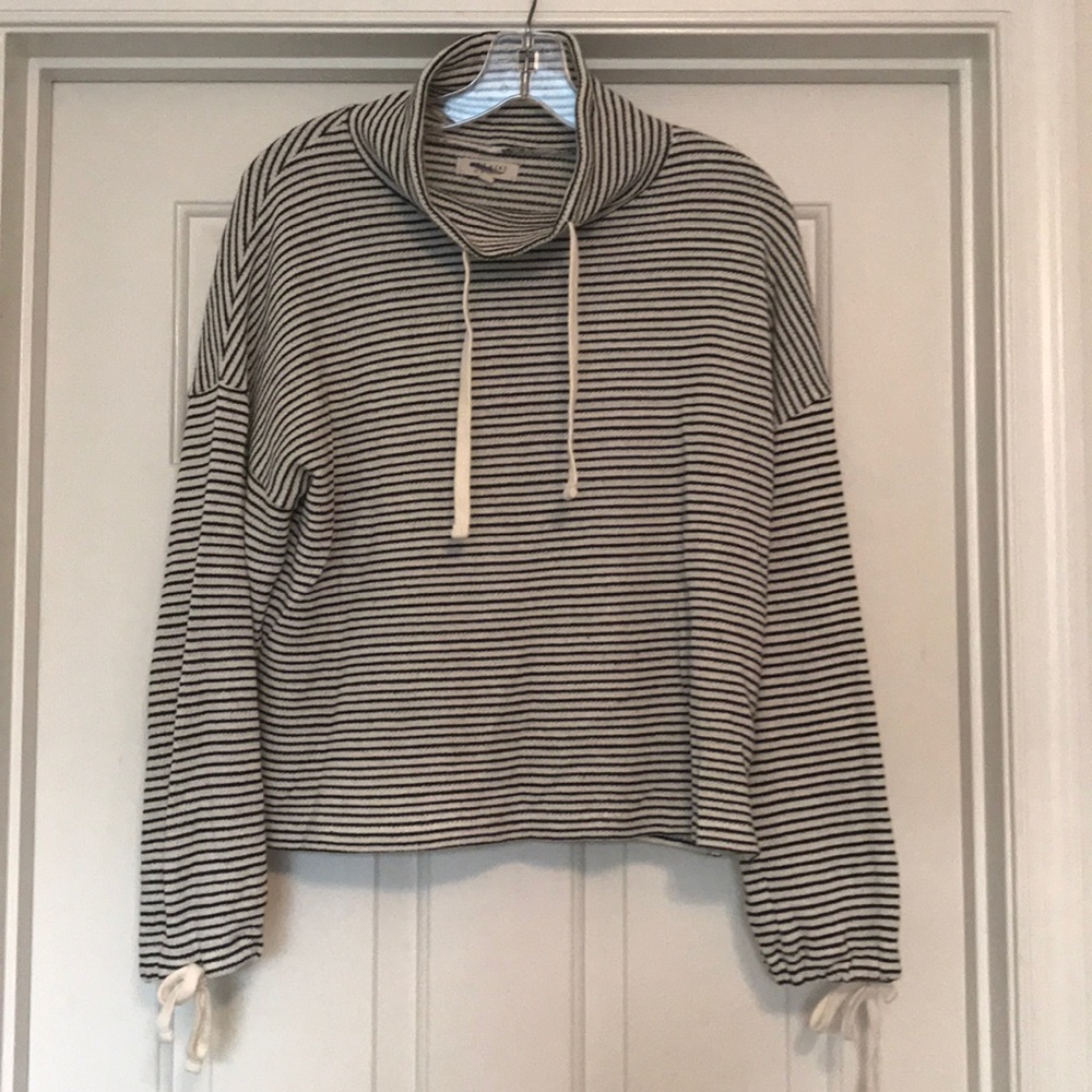 Madewell Black & White Stripe Sweatshirt